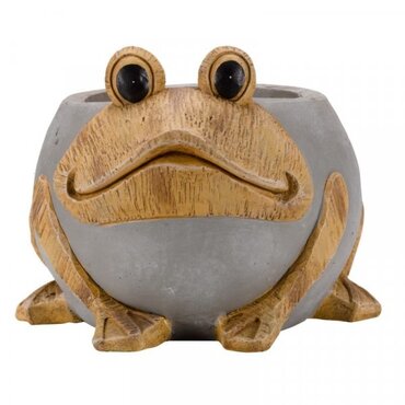 Woodstone Frog Planter - image 2