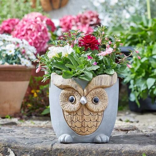 Woodstone Owl Planter - image 1