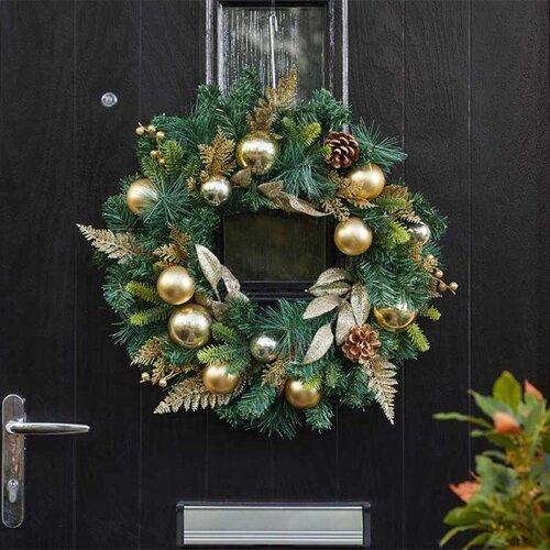 Wreath Baubly Gold 60cm