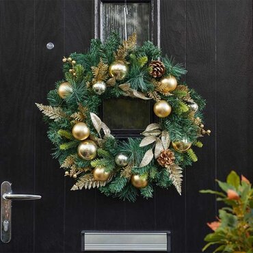 Wreath Baubly Gold 60cm