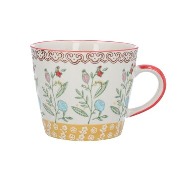 Yellow Band Rosehip Stoneware Mug