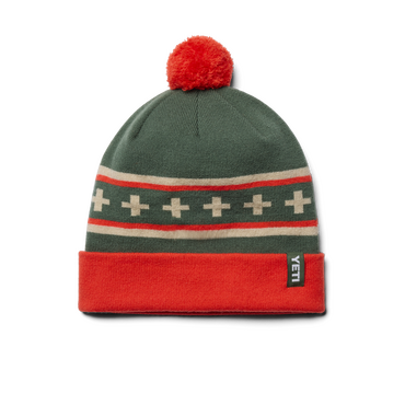 YETI Green/Orange Pom Beanie - image 1