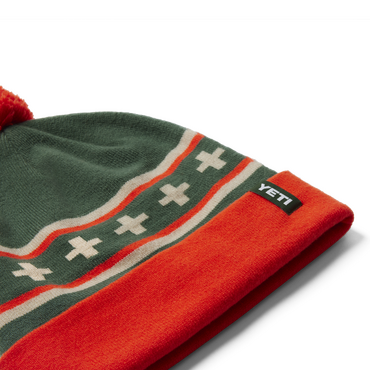 YETI Green/Orange Pom Beanie - image 3