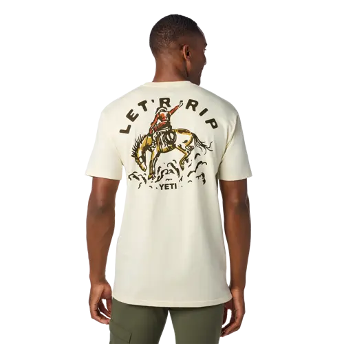 YETI LET'R Rip T-Shirt Ecru Small - image 3