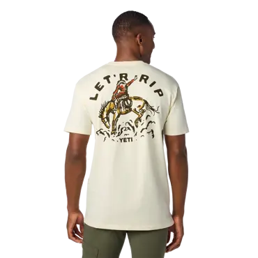 YETI LET'R Rip T-Shirt Ecru Small - image 3