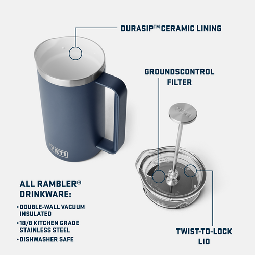 YETI Rambler 34oz French Press (Navy) - image 9