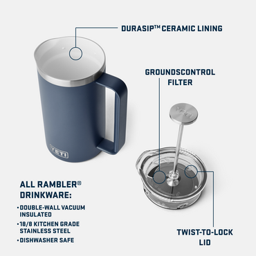 YETI Rambler 34oz French Press (Navy) - image 9