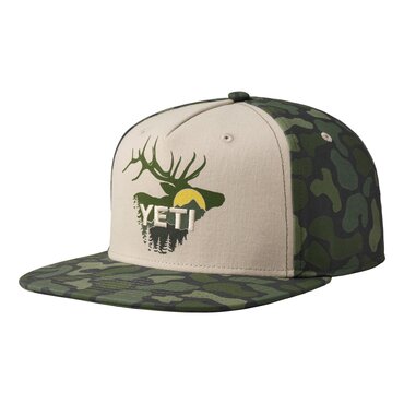 YETI Tan/Green Sunrise Elk Flat Brim Hat - image 2